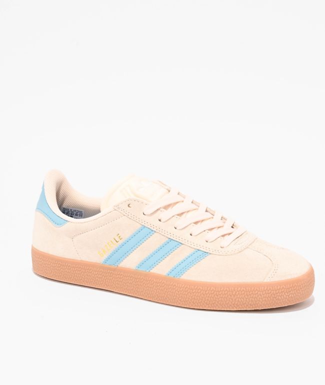 adidas Gazelle ADV Cream White, Blue & Gum Skate Shoes - adidas