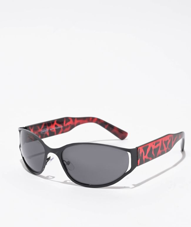Petals and Peacocks Lenar Tortoise Black & Red Sunglasses - Petals and Peacocks