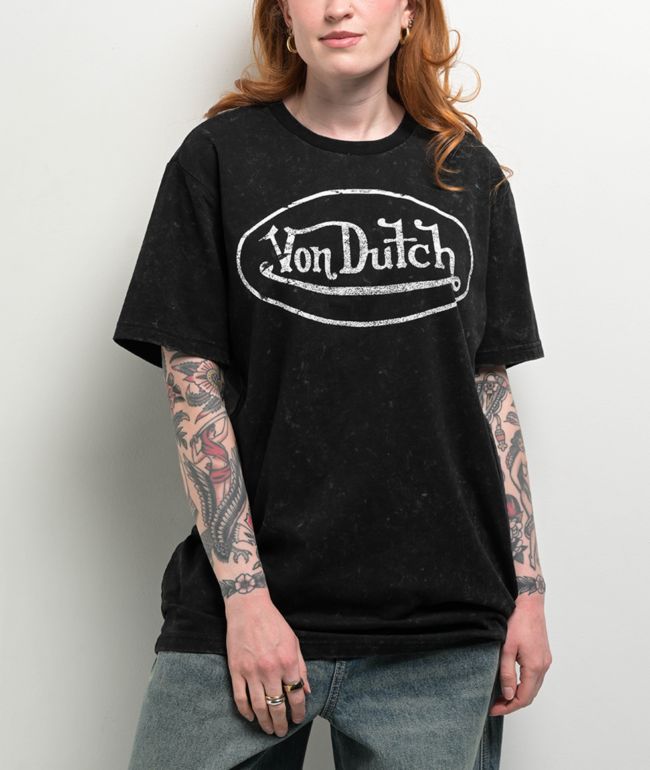 Von Dutch Oval Slate Washed T-Shirt  - Von Dutch