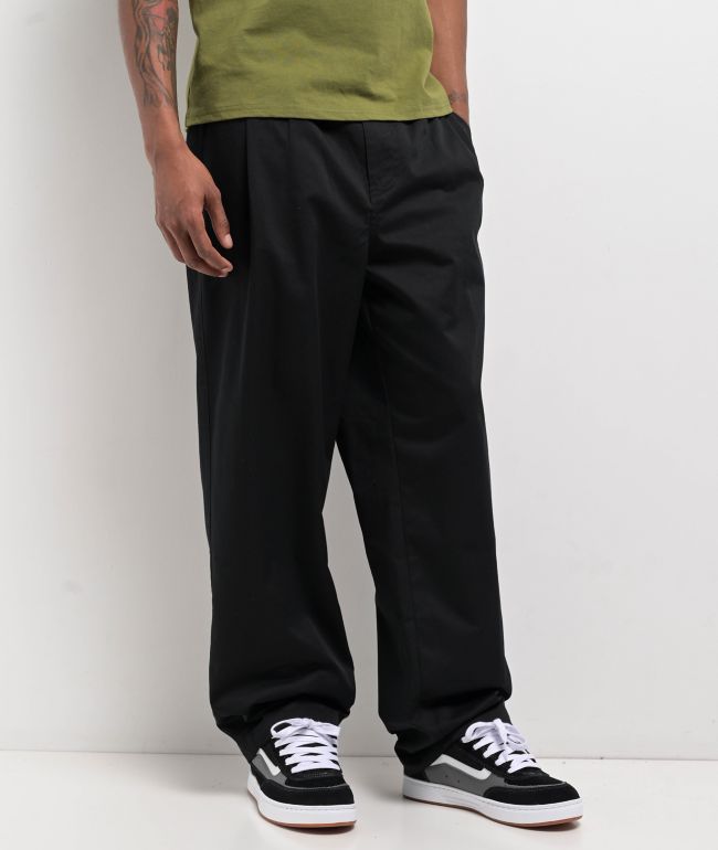 Empyre School Black Loose Skate Pleated Chino Pants - Empyre