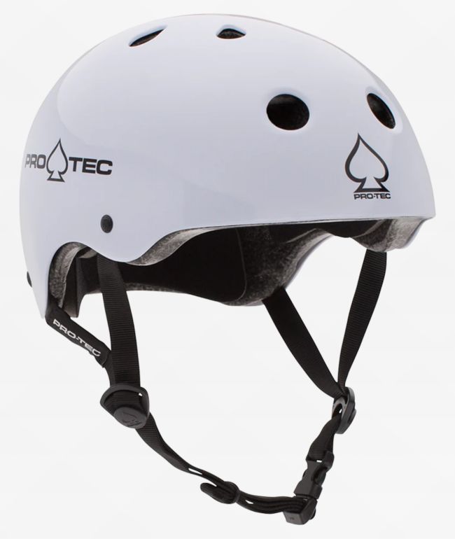 Pro-Tec Classic Certified Gloss White Skateboard Helmet - Pro-Tec