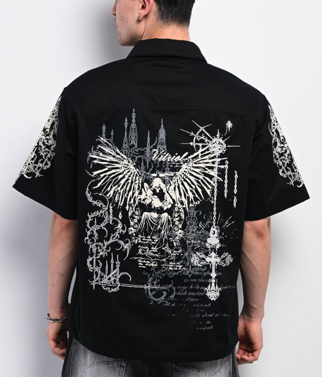 Vitriol Channel Black Quarter Zip Work Shirt