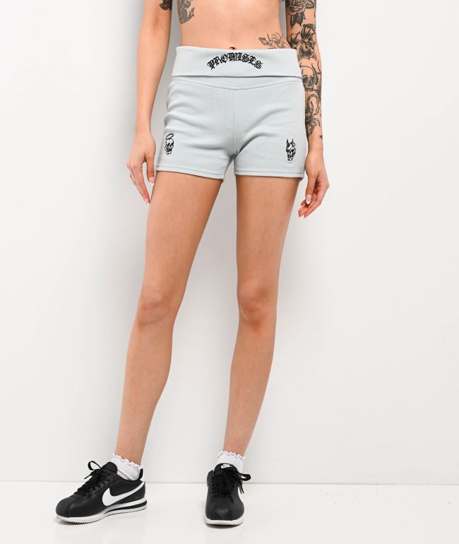 Broken Promises Innocence Light Blue Foldover Shorts - Broken Promises