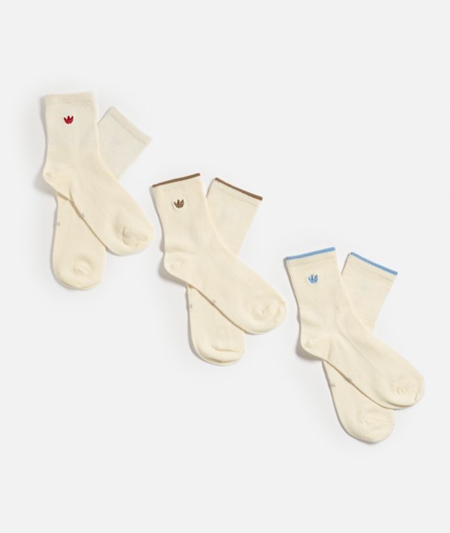 adidas Originals Lund Natural 3 Pack High Quarter Crew Socks - adidas