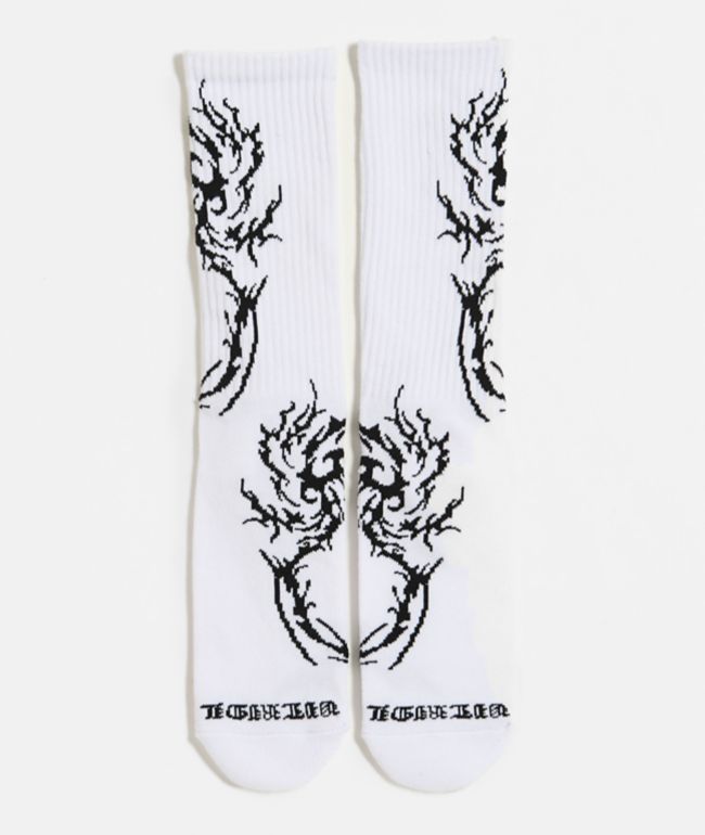 Vitriol Jagged White Crew Socks - Vitriol