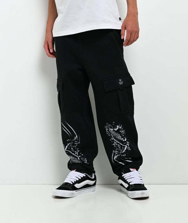 Ninth Hall Kids Stash Black Cargo Sweatpants - Ninth Hall
