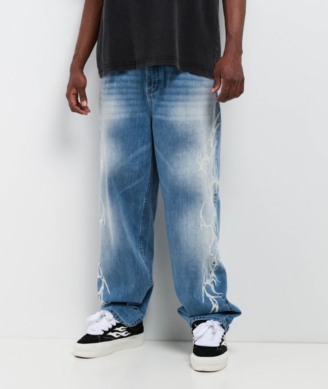 Broken Promises CyberSig Blue Wash Baggy Jeans