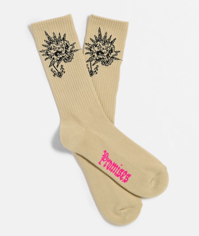 Broken Promises Hysteria Natural Crew Socks - Broken Promises