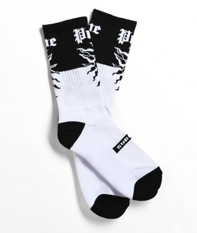 Primitive x Sublime Arise White & Black Crew Socks - Primitive