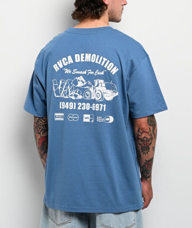 RVCA Demo Blue T-Shirt - RVCA