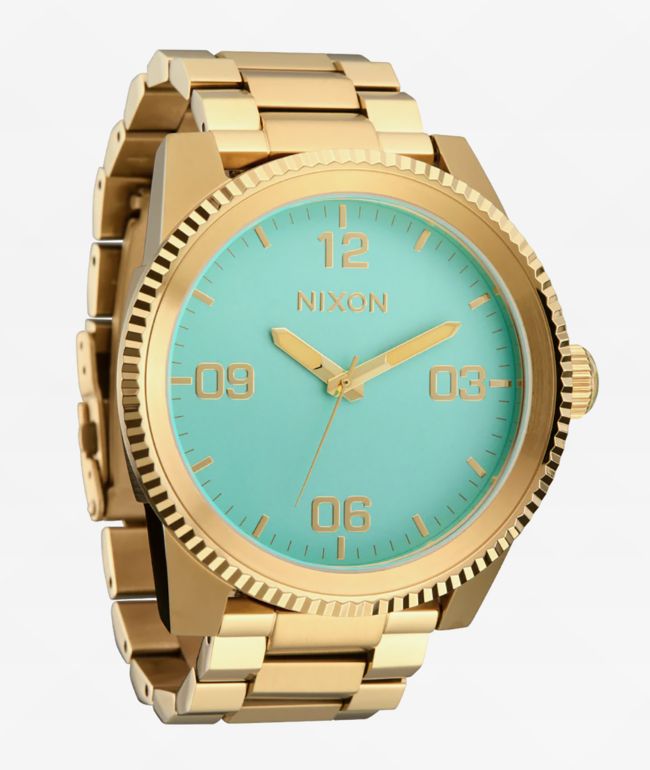 Nixon Corporal Stainless Steel Gold & Turquoise Analog Watch - Nixon Watches