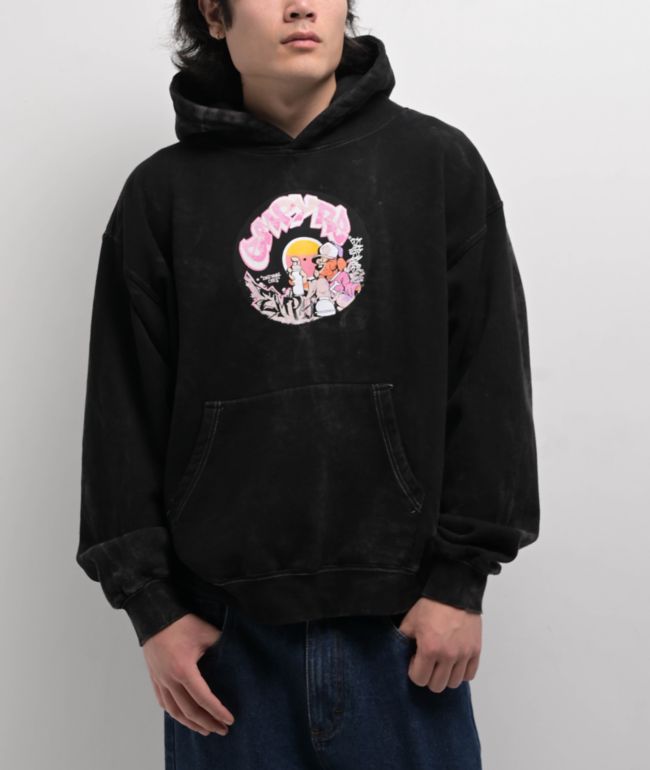 Welcome Duality Black Wash Crop Zip Hoodie | Zumiez