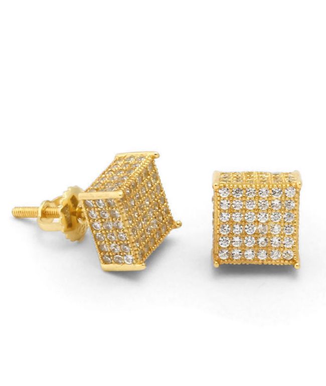 【King Ice】Moissanite Halo Brilliant-Cut Stud Earrings♪ Halo Brilliant-Cut Stud Earrings | Hip Hop Crosses – King Ice