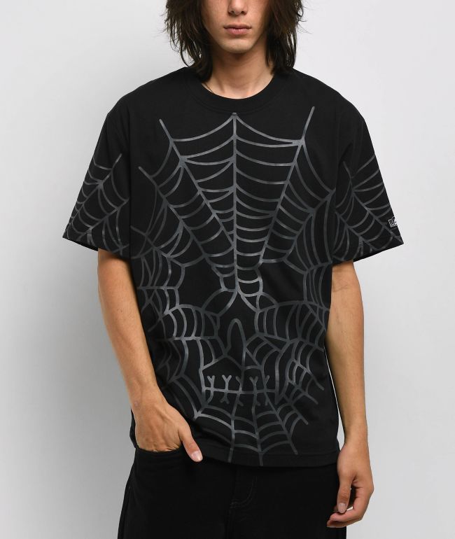 Lurking Class by Sketchy Tank Web Skull Black T-Shirt - Lurking Class by Sketchy Tank