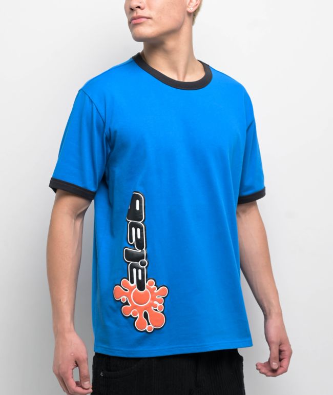 Ninth Hall Layered Text Light Blue Wash T-Shirt | Zumiez