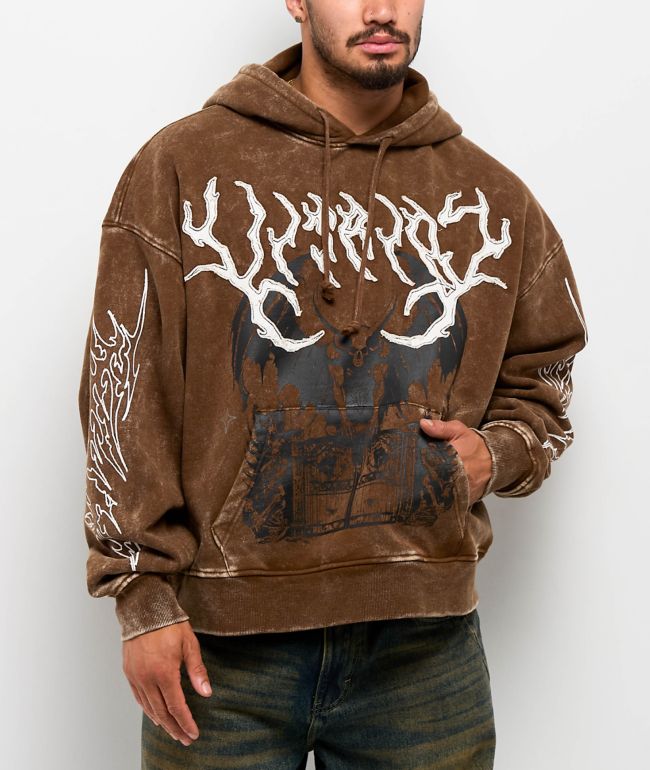 Ed Hardy Panther Tiger Brown Hoodie | Zumiez