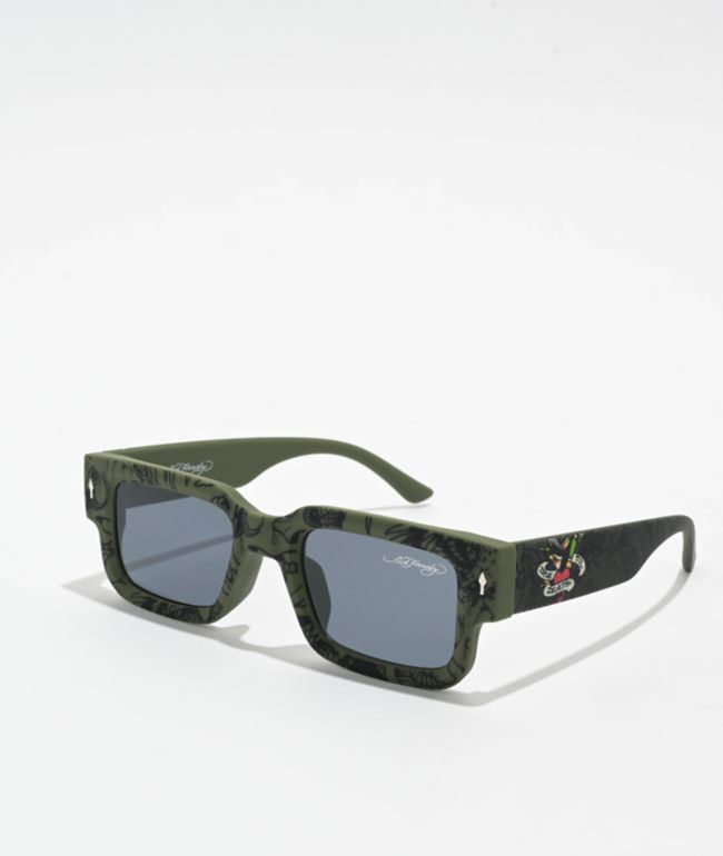 Ed Hardy Camouflage Green Square Sunglasses - Ed Hardy