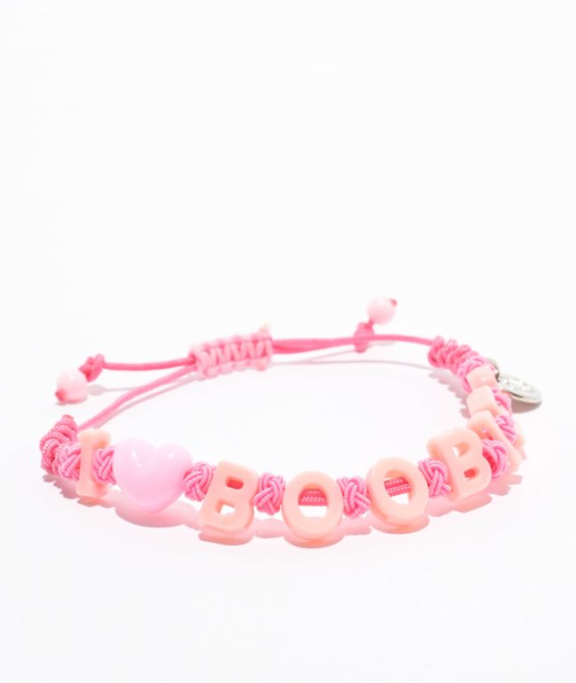 Keep A Breast Foundation I Heart Boobies EDC Pink Braid Bracelet - Keep A Breast Foundation