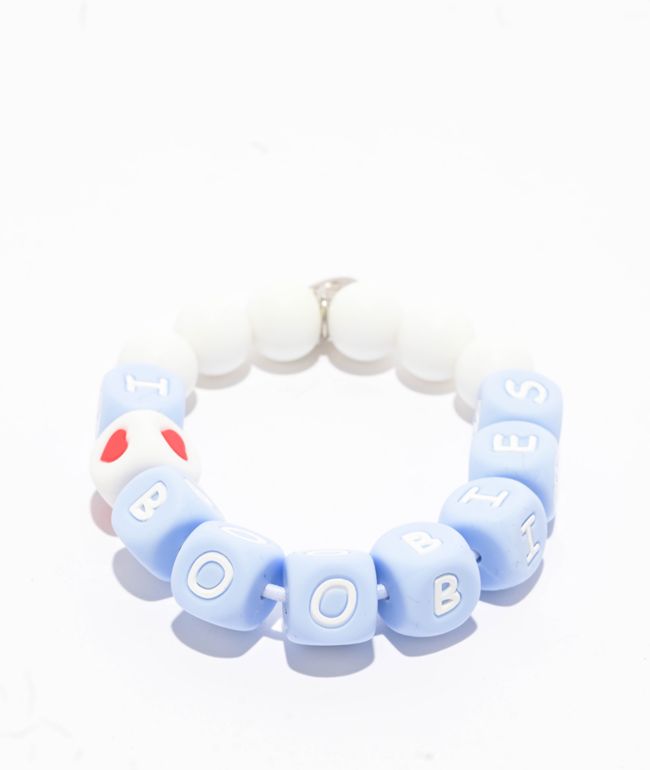 Keep A Breast Foundation I Heart Boobies Pebbles Sky Blue Bracelet - Keep A Breast Foundation