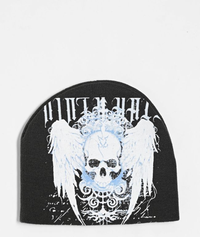 Ninth Hall Wings Dark Grey Skully Beanie - Ninth Hall