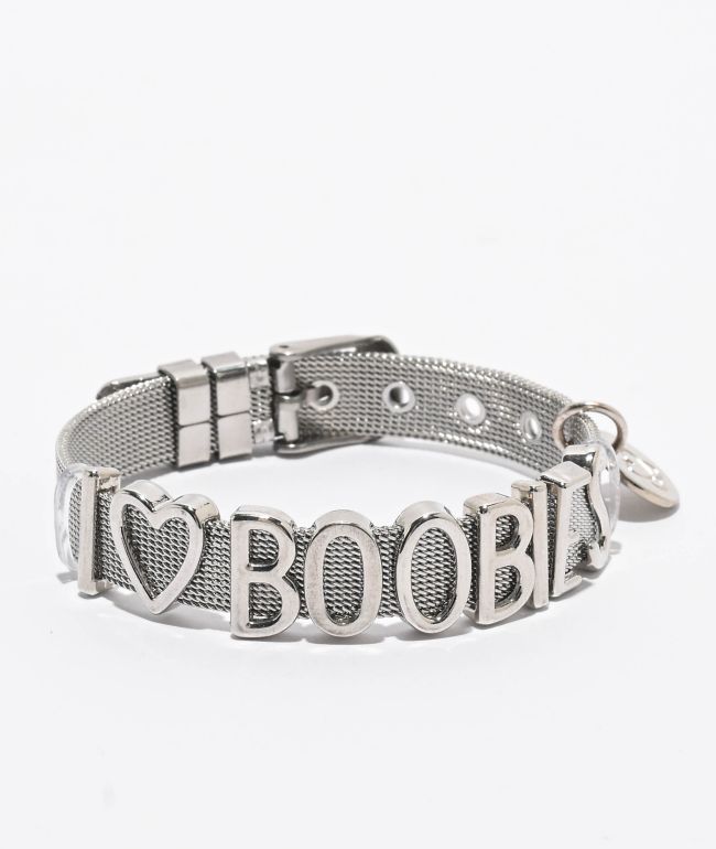 Keep A Breast Foundation I Heart Boobies Stay Classy Silver Bracelet - Keep A Breast Foundation
