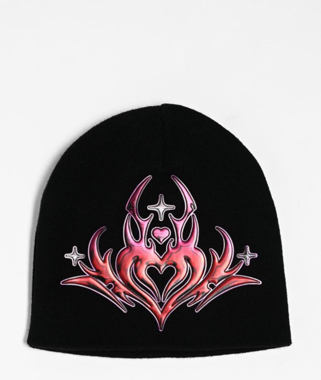 Vitriol Chrome Veil Black Skully Beanie - Vitriol