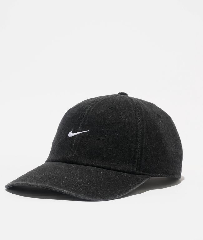 Nike Dad Unstructured Black Denim Strapback Hat - Nike
