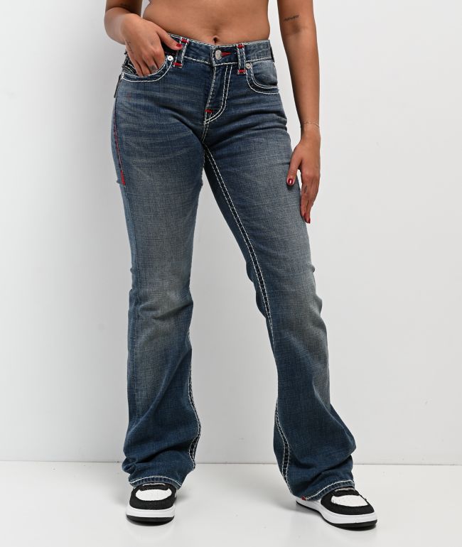 True Religion Becca Super T Orchid Breeze Mid Rise Bootcut Jeans - True Religion