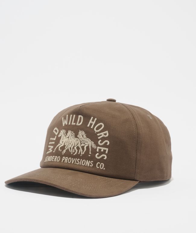 Sendero Wild Wild Horses Brown Snapback Hat - Sendero Provisions