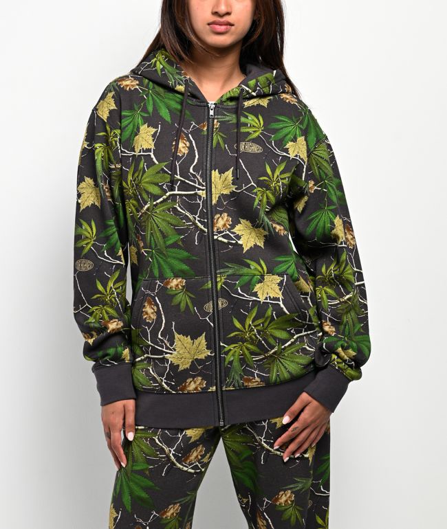 Your Highness Blackwoods Camo Rhinestone Zip Hoodie - Your Highness