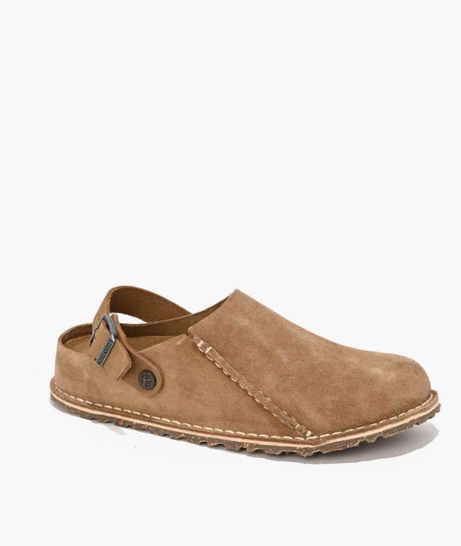 Birkenstock Women's Lutry Suede Taupe Clogs - Birkenstock