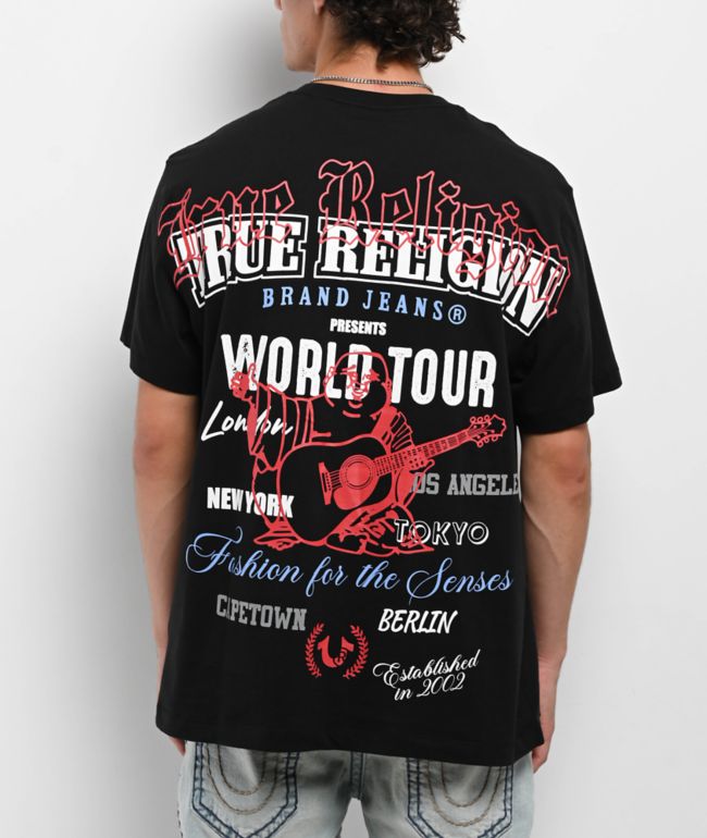 True Religion World Tour Logo Black T-Shirt