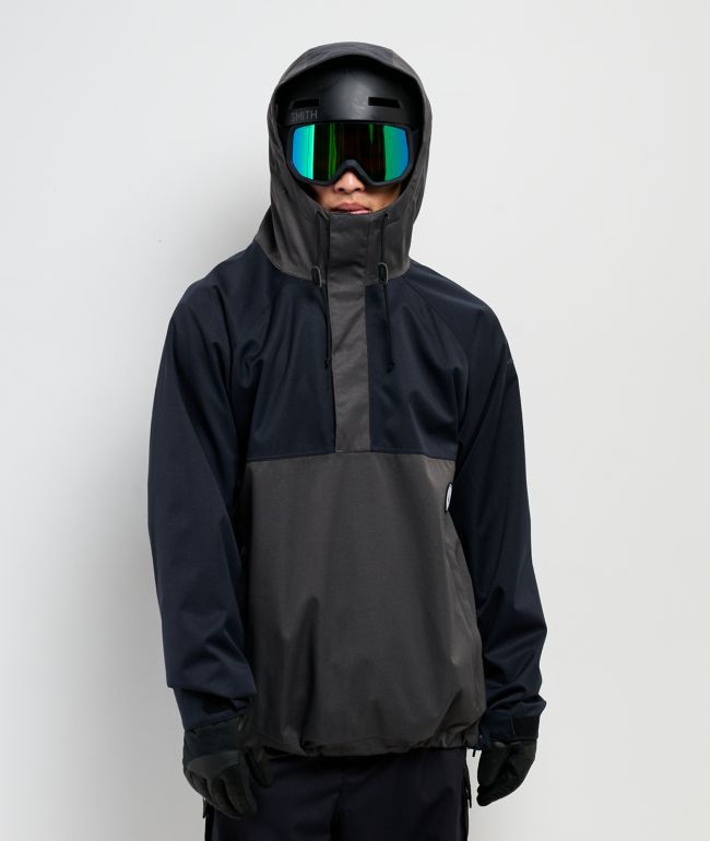 Volcom Hosesegor Black & Grey 20K Anorak Snowboard Jacket - Volcom