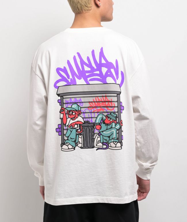 Empyre Graff Scene White Long Sleeve T-Shirt - Empyre
