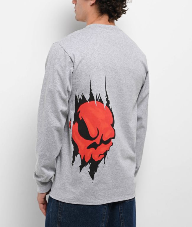 Empyre Ripped Grey Long Sleeve T-Shirt - Empyre