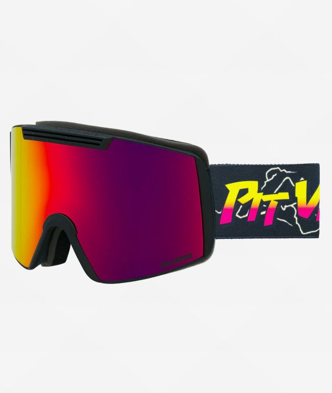 Pit Viper Backslap The Power Surge Black & Red Snowboard Goggles - Pit Viper