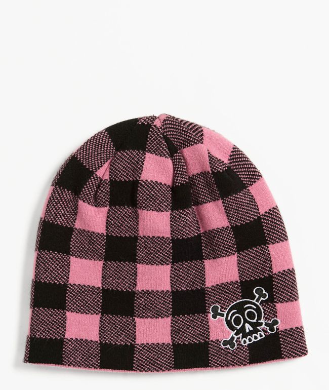 Sheisty Buffalo Pink Reversible Skully Beanie - $hei$ty