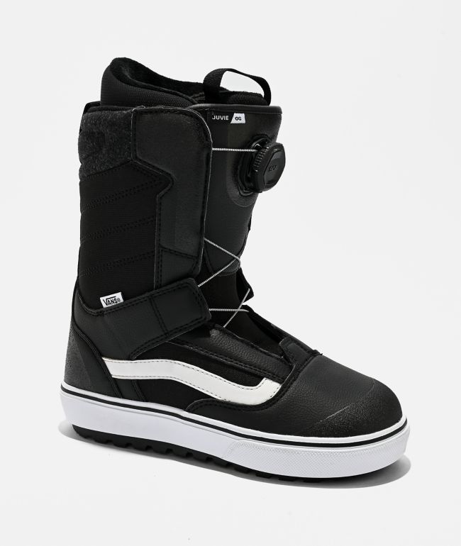 VANS kidsスノーボードブーツ Vans Kids Juvie Linerless Black & White Snowboard Boots 2026 | Zumiez