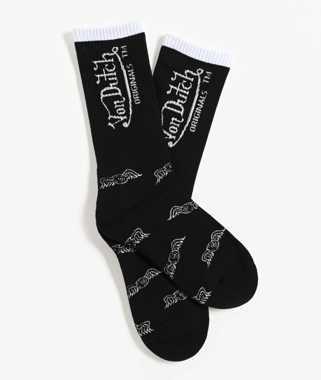 Von Dutch Eyeball Black Crew Socks - Von Dutch