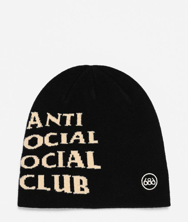 686 x Anti Social Social Club Black Skully Beanie - 686