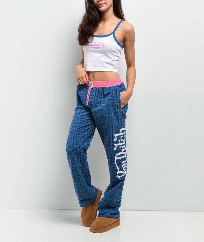 Von Dutch Blue Plaid Lounge Set - Von Dutch