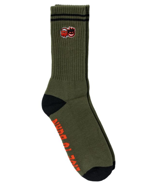 Spitfire Eternal Fill Olive Crew Socks - Spitfire