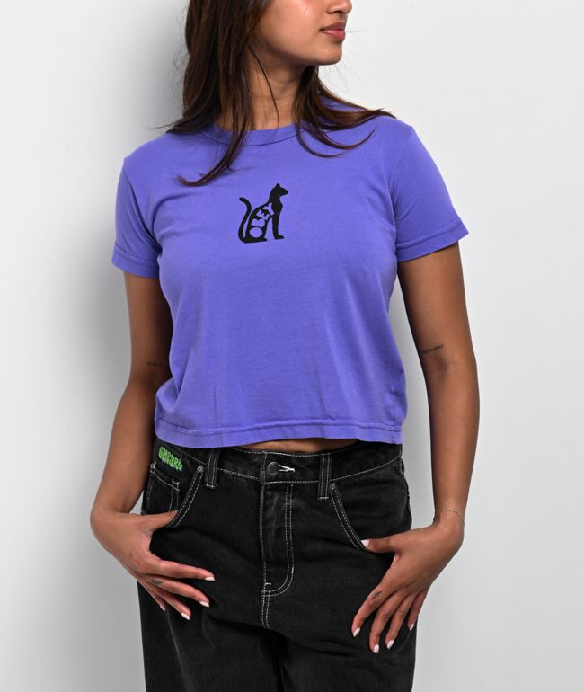 Obey Opulence Purple Crop T-Shirt - Obey