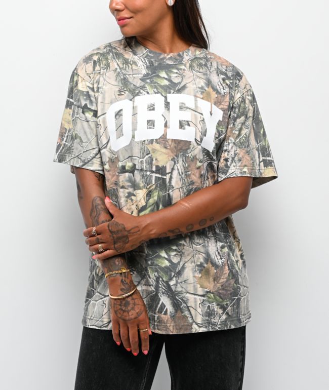 Obey Leaf Collegiate Camo T-Shirt - Obey