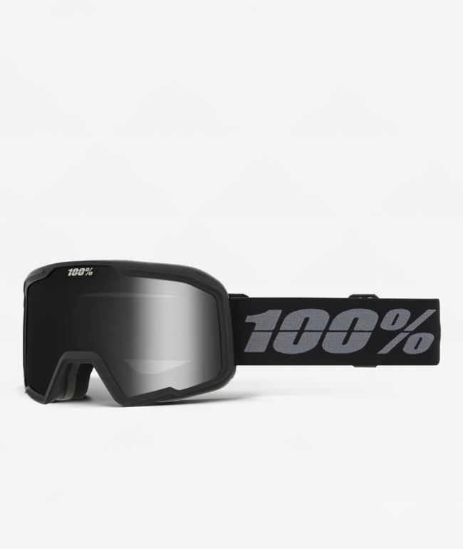 100% Valnor Base Black & Dark Smoke Snowboard Goggles - 100%