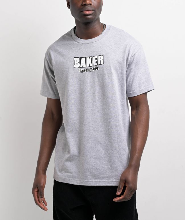 Baker Brand Logo Heather Grey T-Shirt - Baker Skateboards