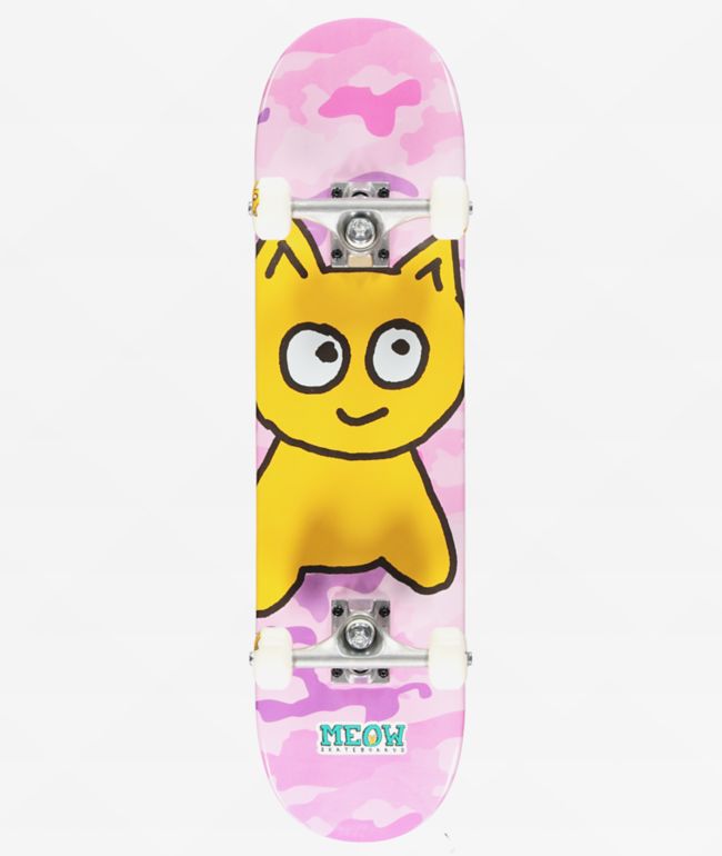 Meow Kids Pink Big Cat 7.25" Soft Top Skateboard Complete - Meow Skateboards