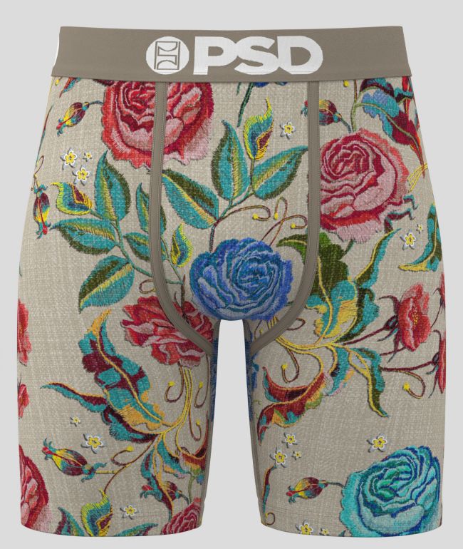 PSD Tapestry Bloom Beige Boxer Briefs - PSD Underwear