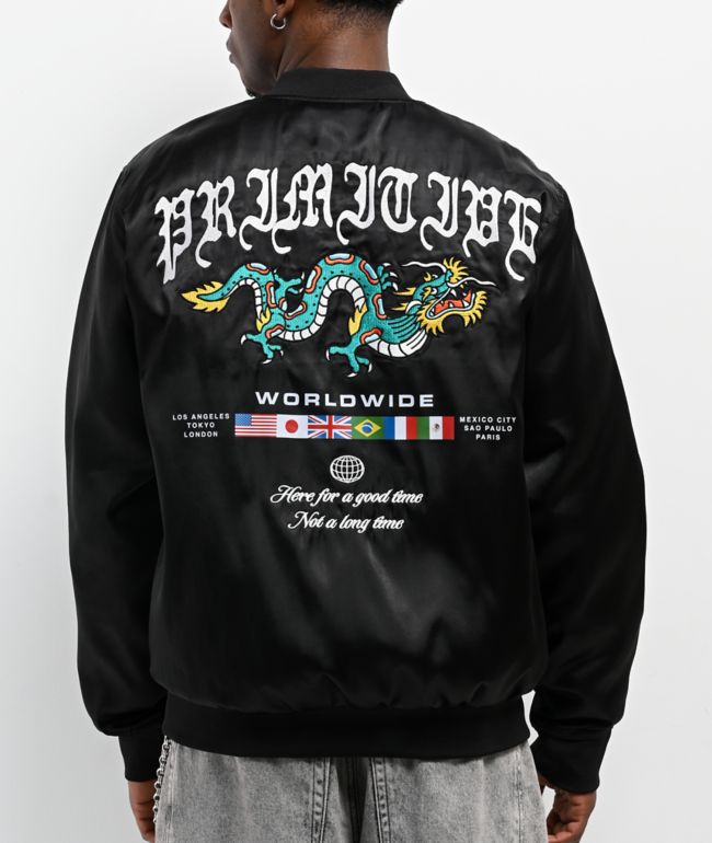 Primitive Capital Black Bomber Jacket - Primitive