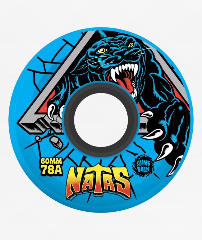 Slime Balls Natas Reissue 60mm 78a Blue Cruiser Skateboard Wheels - Slime Balls